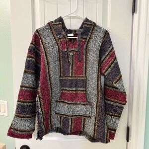 Mexican Colorful Striped Hooded Sweatshirt